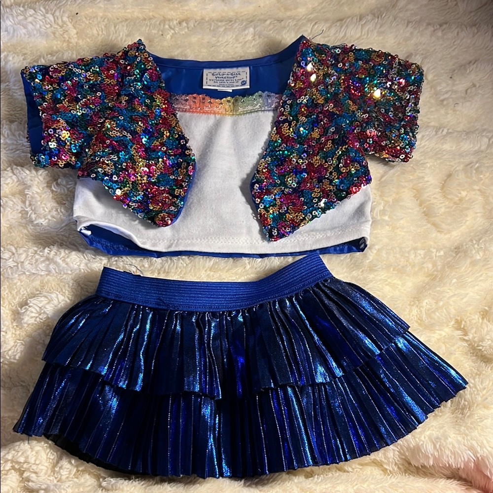 Build A Bear Colorful Sequin Outfit Set